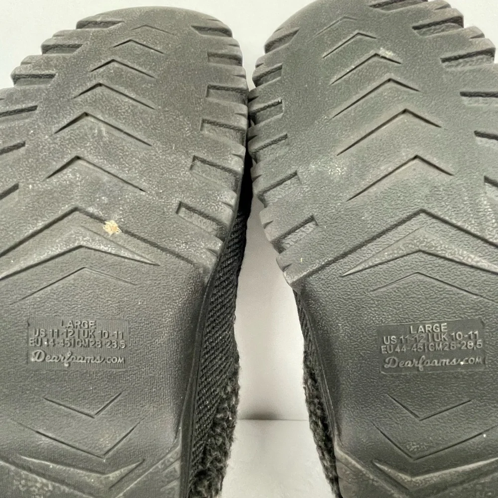 Dearfoams Men Gray Slip-On Slippers 11/12